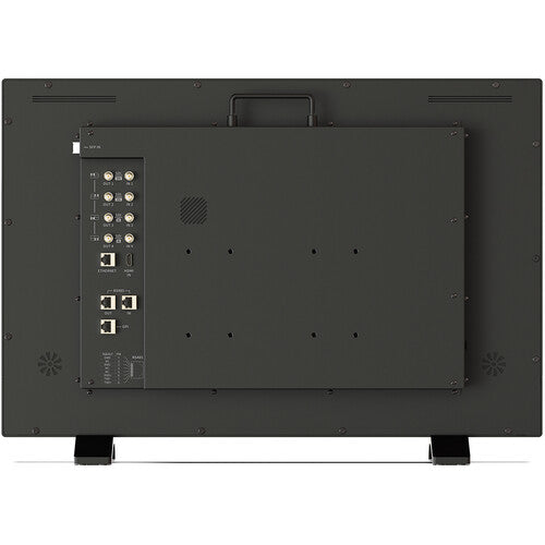 SWIT BM-U275HDR27" UHD 1000nit monitor with 12G-SDI, HDMI 2.0, 8K-ready, multiview, 18-bit processing, and optional fiber input.