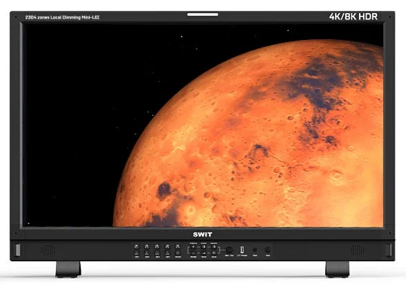 SWIT BM-U325MD31.5" 4K Mini-LED monitor, 1500nit HDR, 2304-zone dimming, 100% DCI-P3, 12G-SDI, HDMI 2.0, 8K-ready, quadview/PBP.