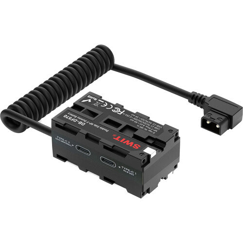 SWIT DB-DF570D‑tap to USB‑C PD100W bi-directional converter, mounts via 1/4″ screw