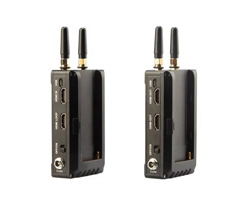 SWIT CURVE500+5.1–5.9GHz wireless HDMI system, 150m range, USB capture, DFS compliant, encrypted, multi-pair support.