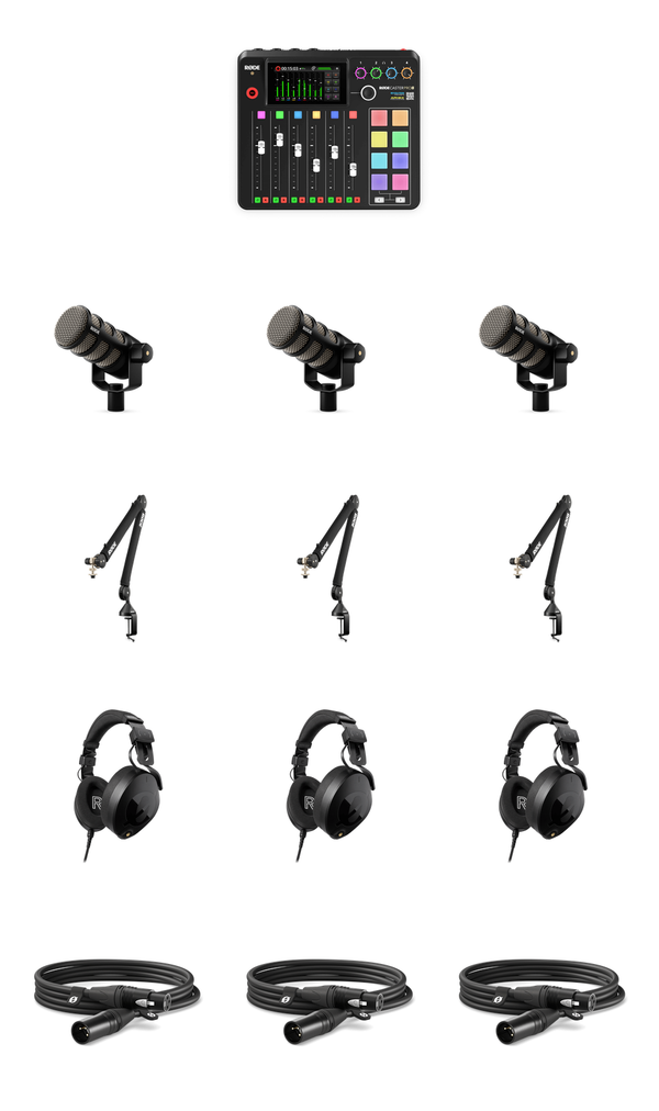 RODE Trio Podcast Package kit contents