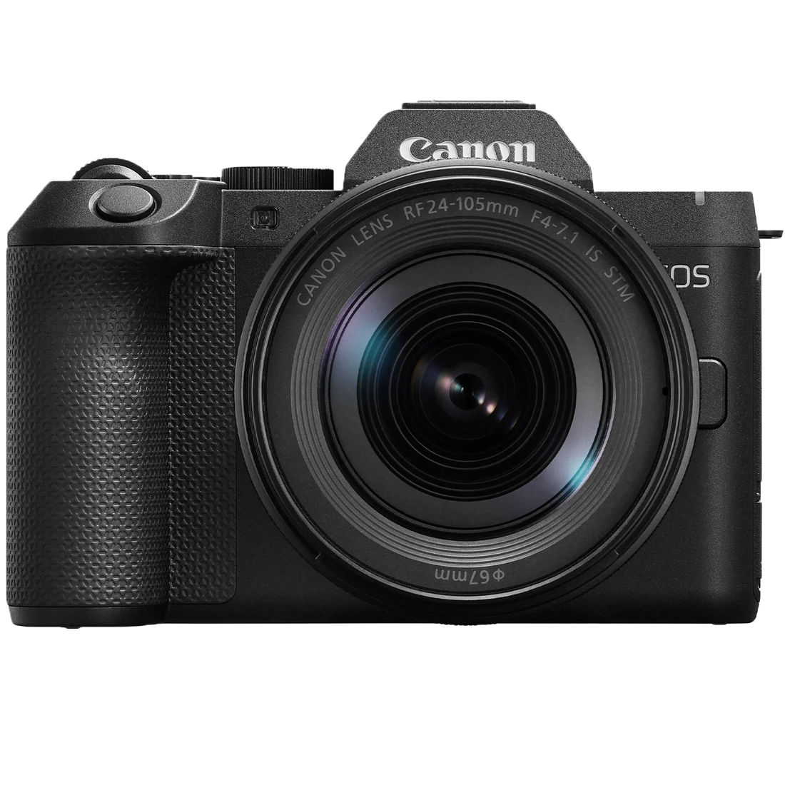 Canon EOS R8 Mark II with RF 24-105mm lens, angled view