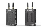 SWIT CURVE500+5.1–5.9GHz wireless HDMI system, 150m range, USB capture, DFS compliant, encrypted, multi-pair support.