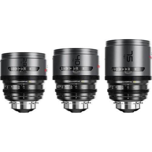 DZOFilm Pavo 2x anamorphic - in case A set 28/40/75mm T2.1 Neutral Coating- PL&EF mount (Imperial)