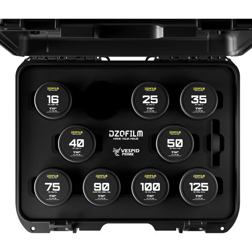 DZOFilm Vespid 9-lens KIT 16/25/35/40/50/75/90 Macro Imperial/100/125mm FF/VV T2.1-2.8 - PL&EF mount (Imperial/ Metric) - in case