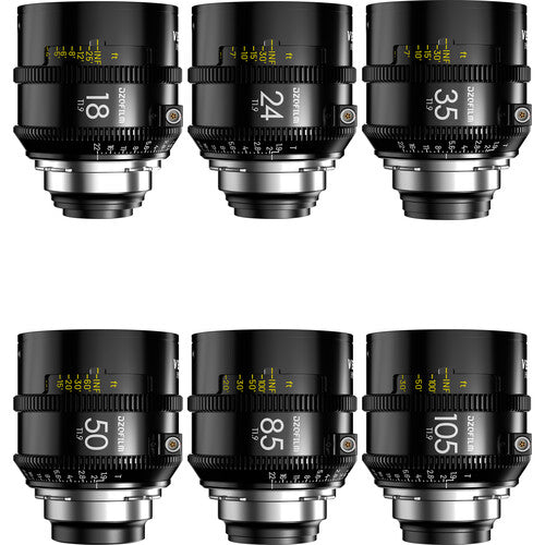 DZOFilm Vespid Prime II 6-lens KIT 18/24/35/50/85/105mm FF/VV - PL & EF Mount (Imperial) - in case