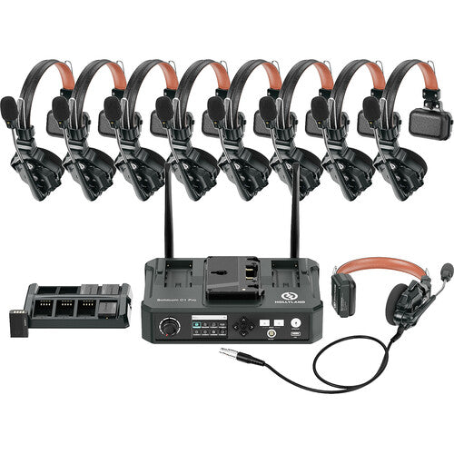 Hollyland Solidcom C1-HUB8S Full-Duplex Wireless DECT Intercom System with 9 Headsets and HUB Base (1.9 GHz)