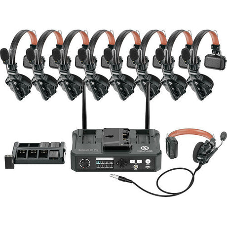 Hollyland Solidcom C1-HUB8S Full-Duplex Wireless DECT Intercom System with 9 Headsets and HUB Base (1.9 GHz)