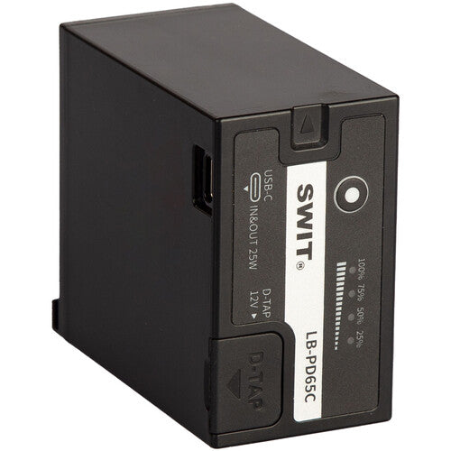 SWIT LB-PD65C65Wh Panasonic VBR battery, 7.2V, 50W load, D-tap, USB-C 25W in/out