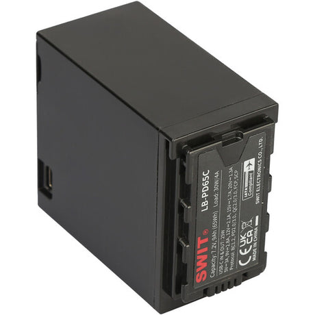 SWIT LB-PD65C65Wh Panasonic VBR battery, 7.2V, 50W load, D-tap, USB-C 25W in/out