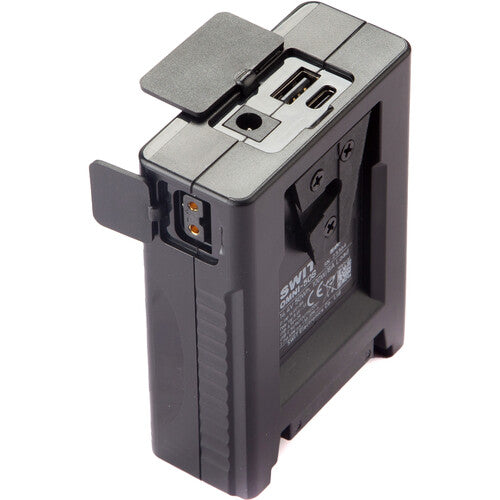 SWIT OMNI-50S50Wh pocket V-mount battery, 100W/8A load, D‑tap, 65W USB-C, USB-A, barrel, LED display