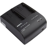 SWIT S-3602U2-ch Sony BP-U battery charger, 16.8V 1.9A per channel, 12V DC output, LED indicators