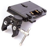 SWIT S-7200AGold-Mount battery pate with 25-45mm C-stand clamp, and D-tap DC output