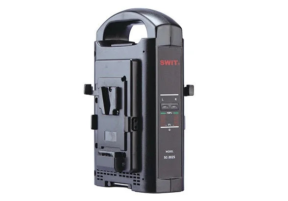 SWIT SC-302S2‑ch V‑mount simultaneous charger, 16.8V 2A per channel, LED indicators, light portable design