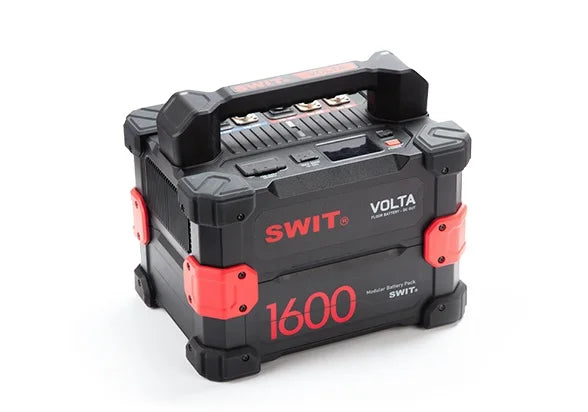 SWIT VOLTA-DC16001600Wh Li-ion floor battery, 450W AC charging, 400W solar input, 65W USB-C output, outputs while charging, LCD status, -20°C start, rugged housing