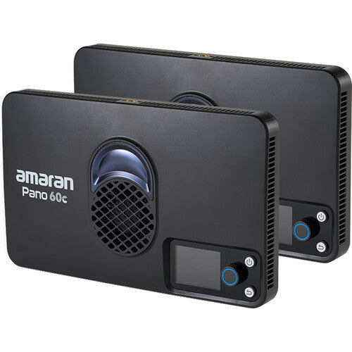 amaran Pano 60c 2-Light Kit charcoal, with softboxes