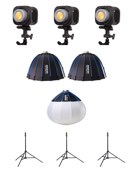 Podcast 3-Point Lighting Kit contents