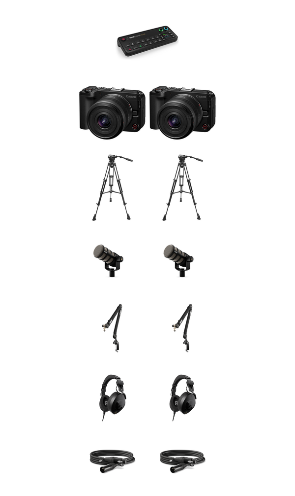 Canon EOS R50 V 2-Camera Live Podcast Bundle kit contents