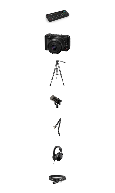 Canon EOS R50 V Solo Podcast Bundle kit contents