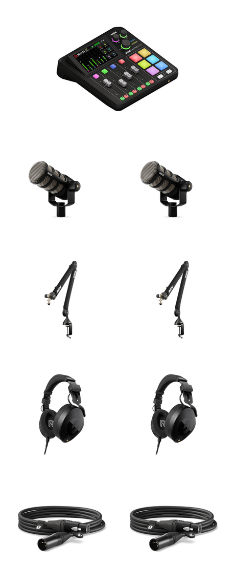 RODE Co-Host Podcast Package kit contents